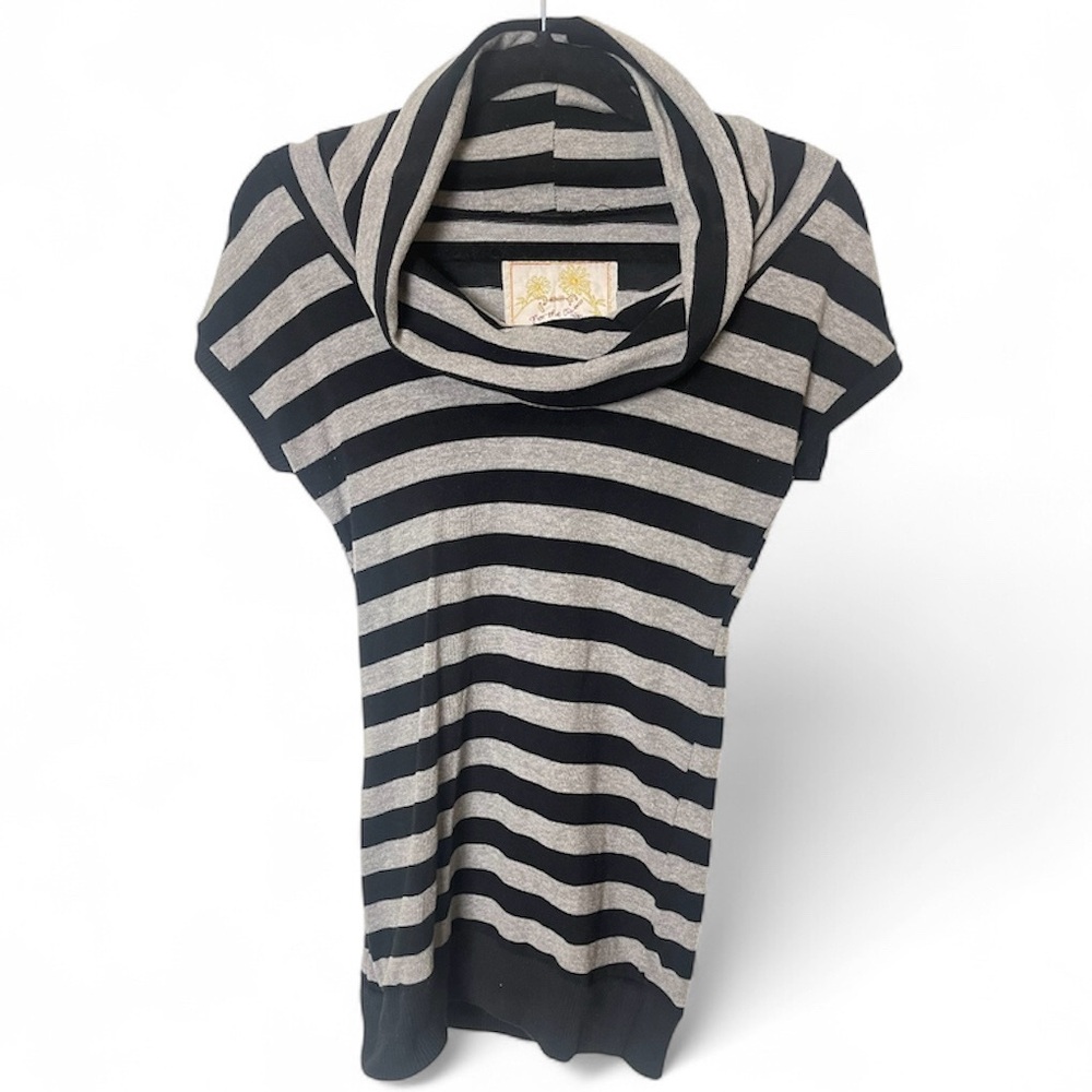 Striped Black and Gray Women's Top